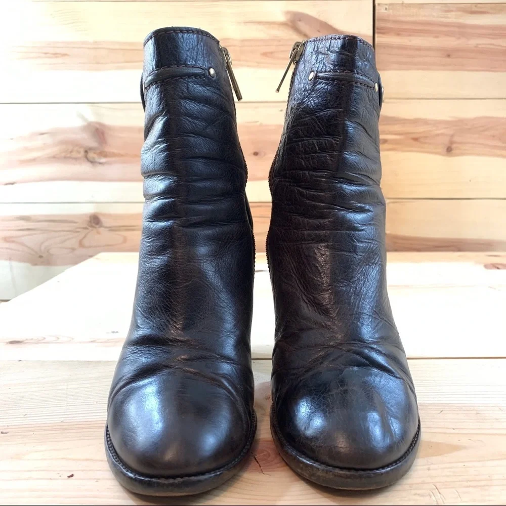 Chloe dark brown leather heeled ankle boots 39 - Picture 3 of 16